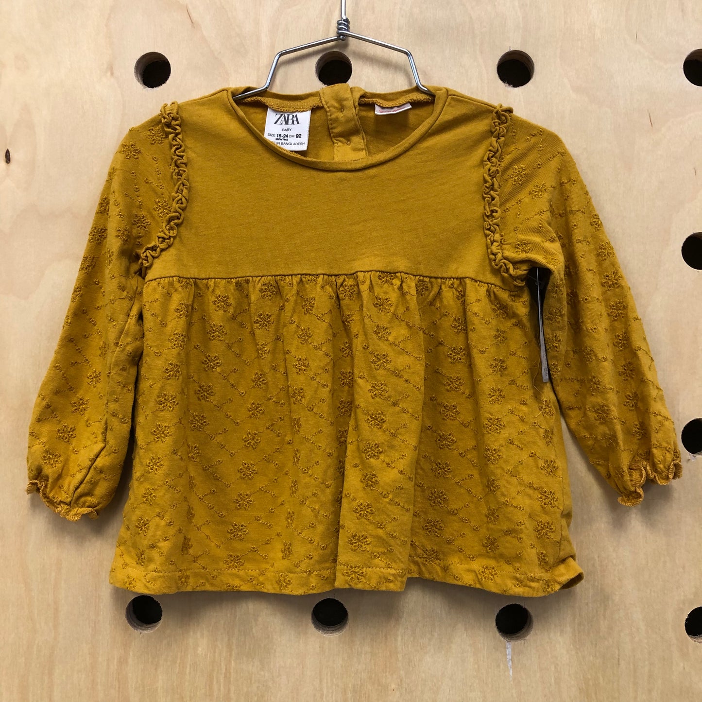 Mustard Eyelet Top