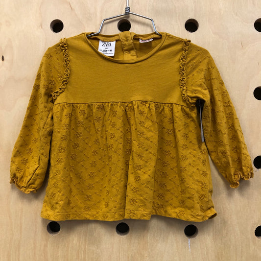 Mustard Eyelet Top