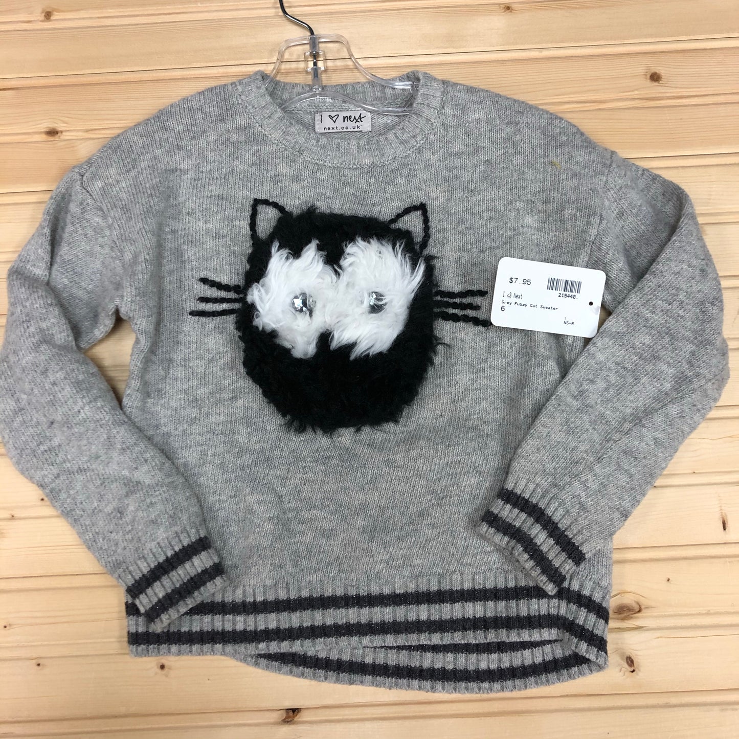 Grey Fuzzy Cat Sweater