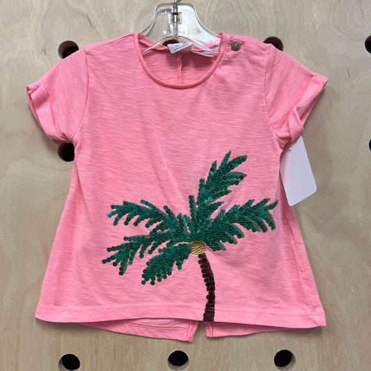 Pink Sequins Palm Tee