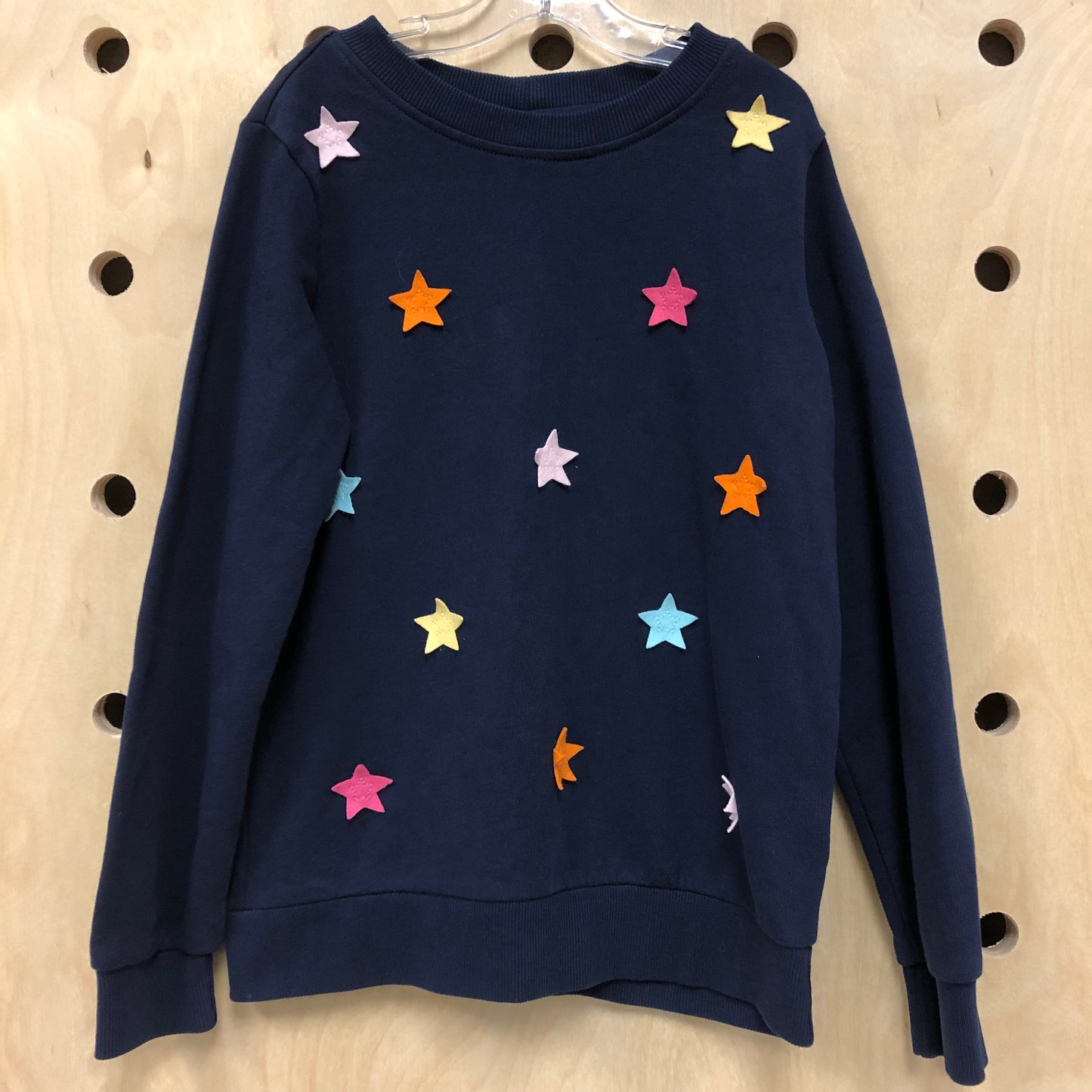 Blue Felt Floral Sweatshirt