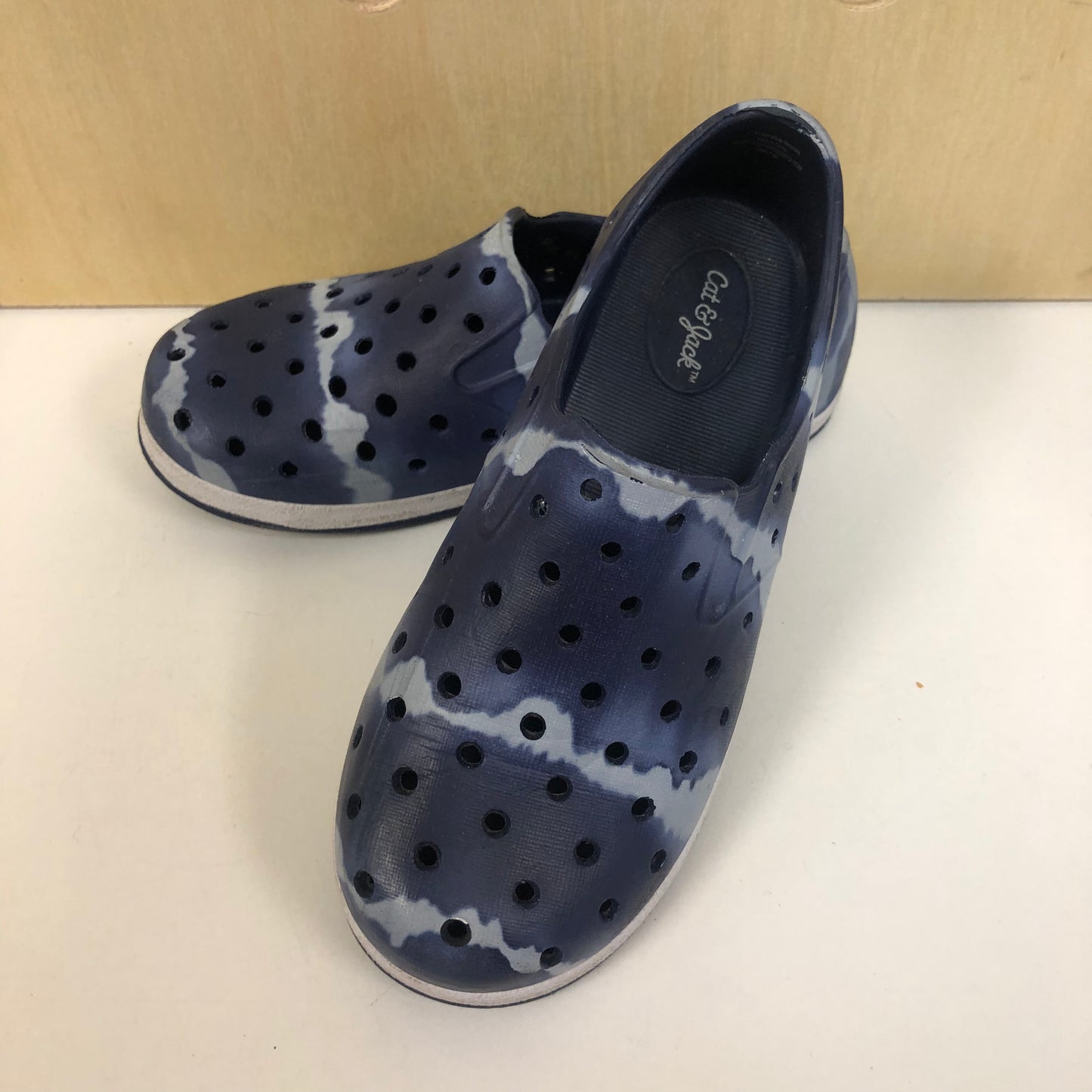 Blue Rubber Slip Ons