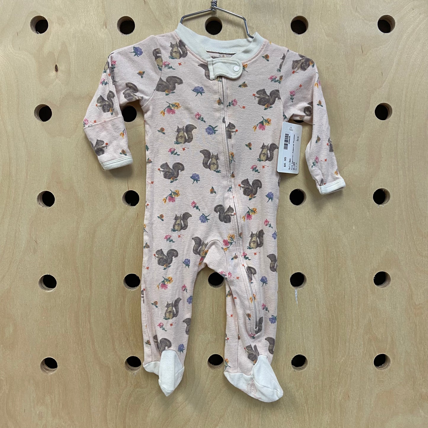Pink Squirrel Zippered Pajamas