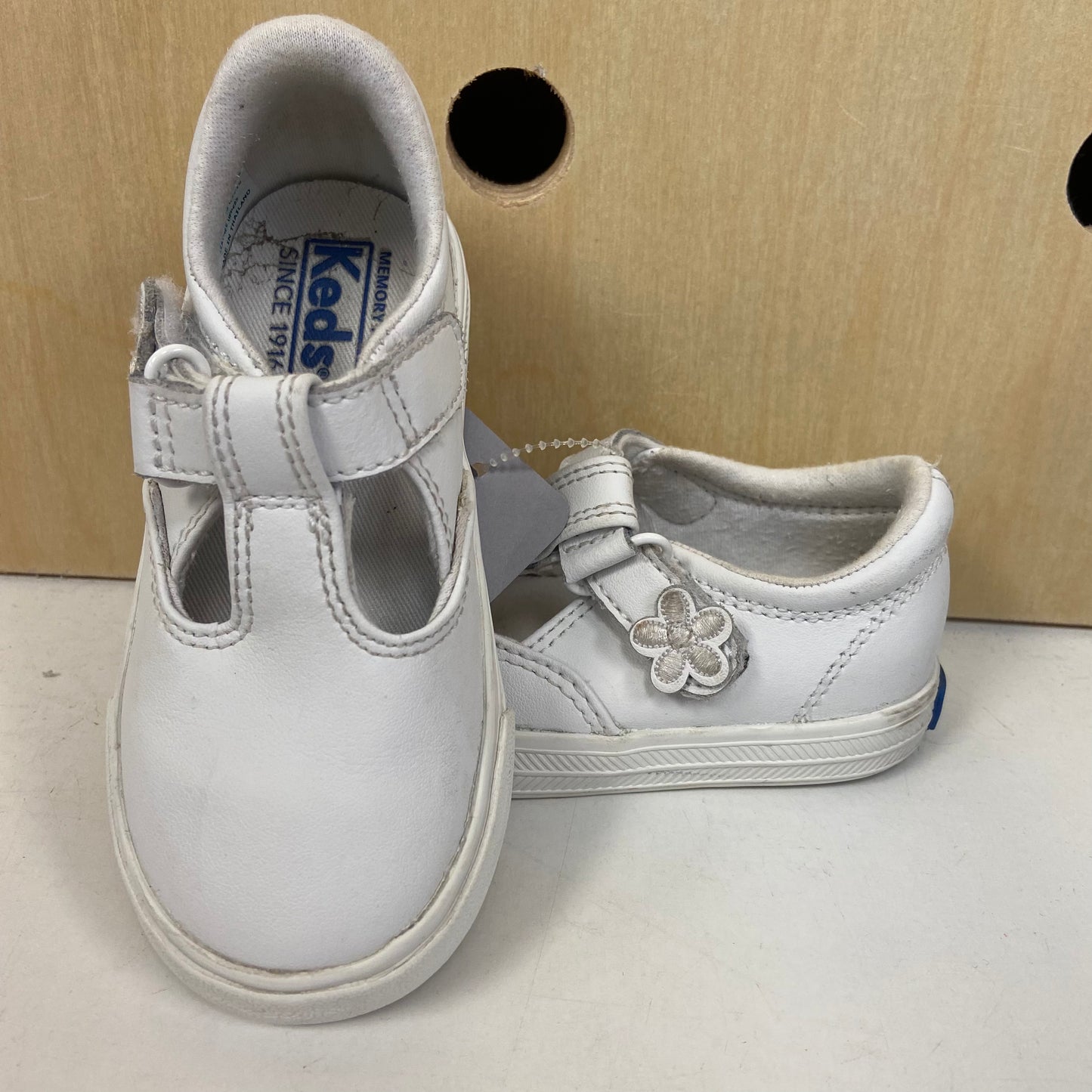 White T Strap Shoes