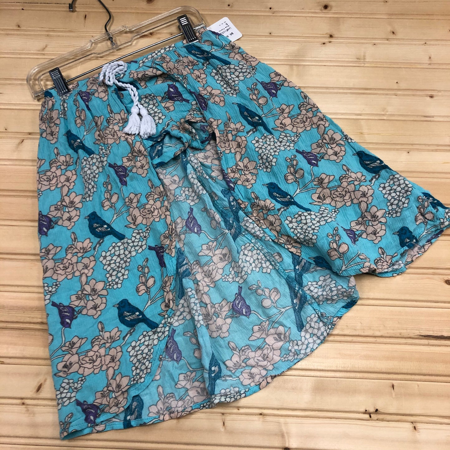 Blue Floral Shorts w/ Skirt