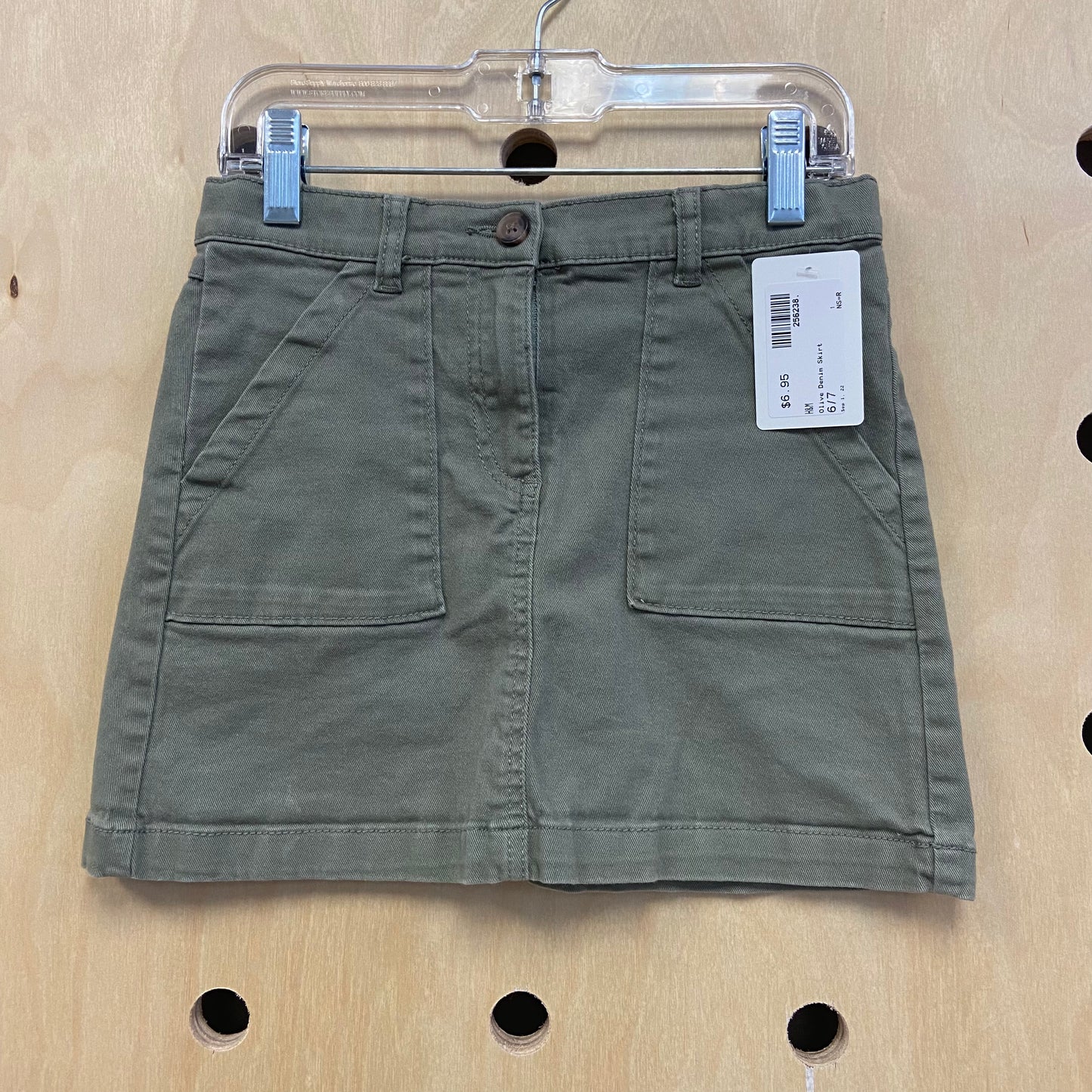 Olive Denim Skirt