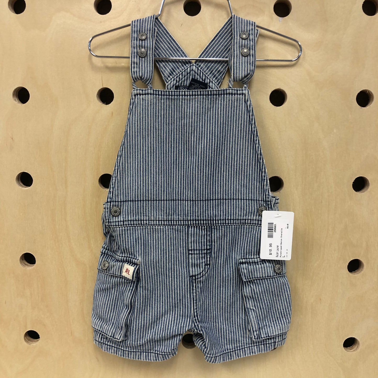 Pinstriped Denim Overalls