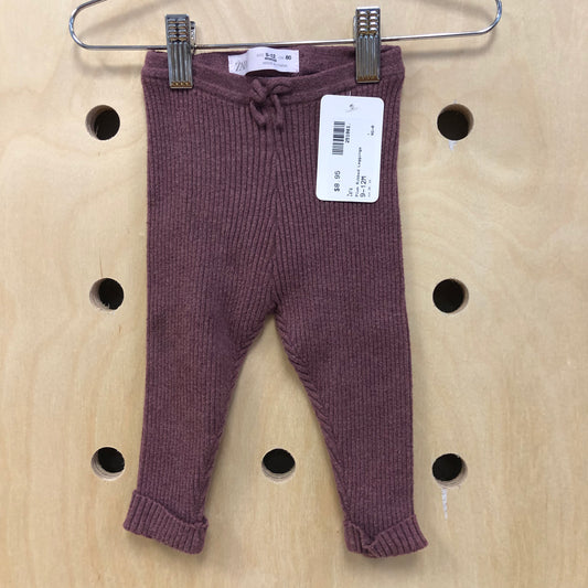 Plum Ribbed Leggings