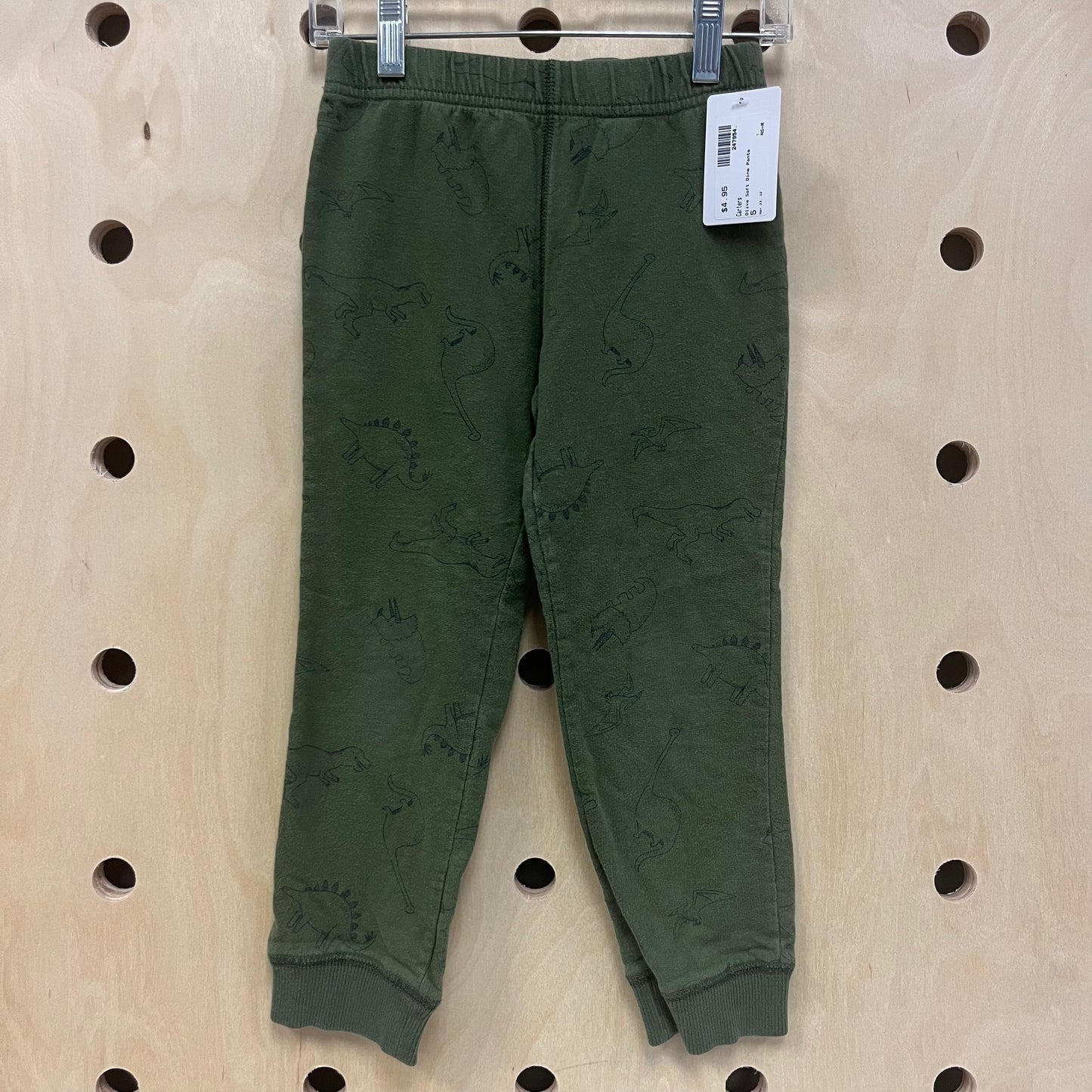 Olive Soft Dino Pants