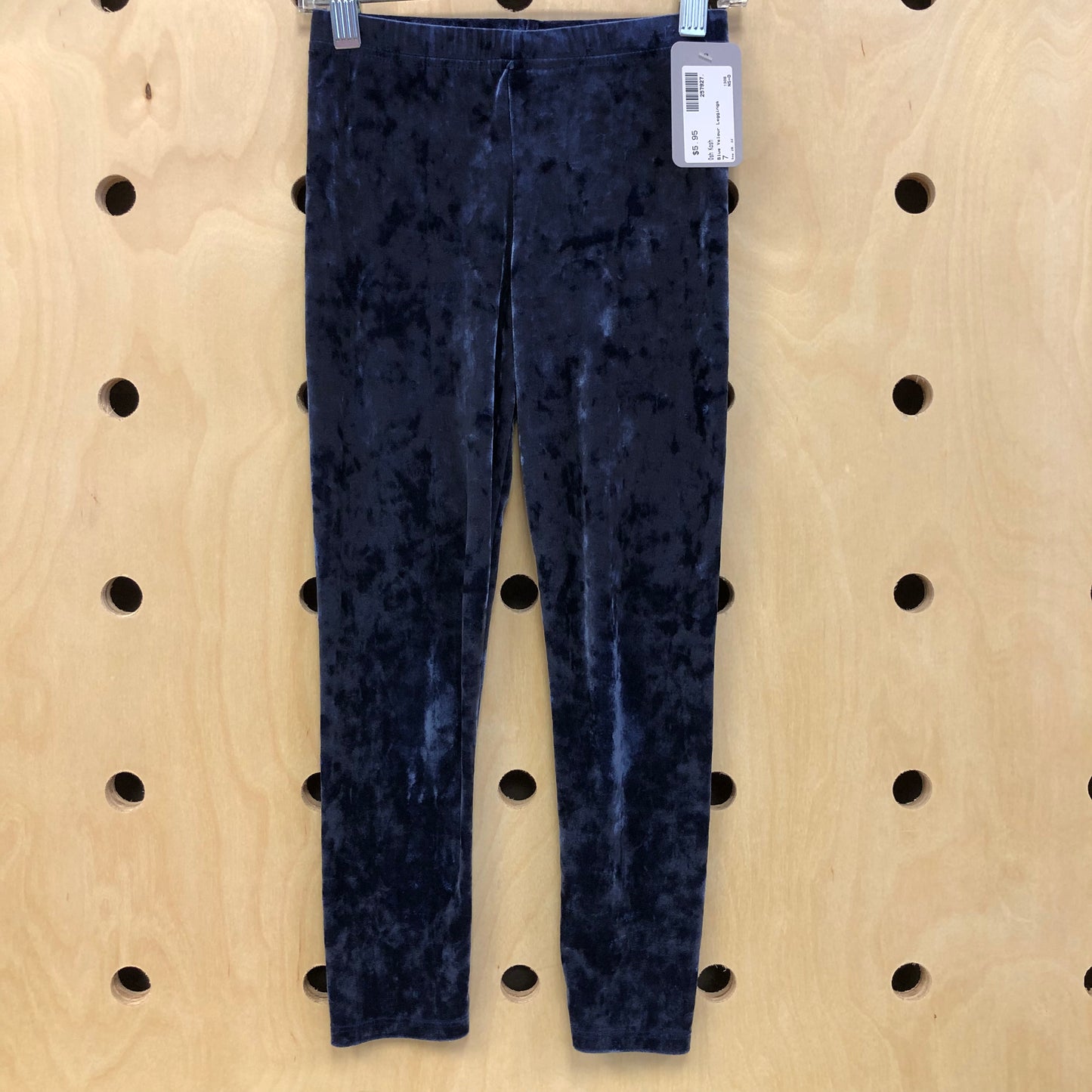 Blue Velour Leggings