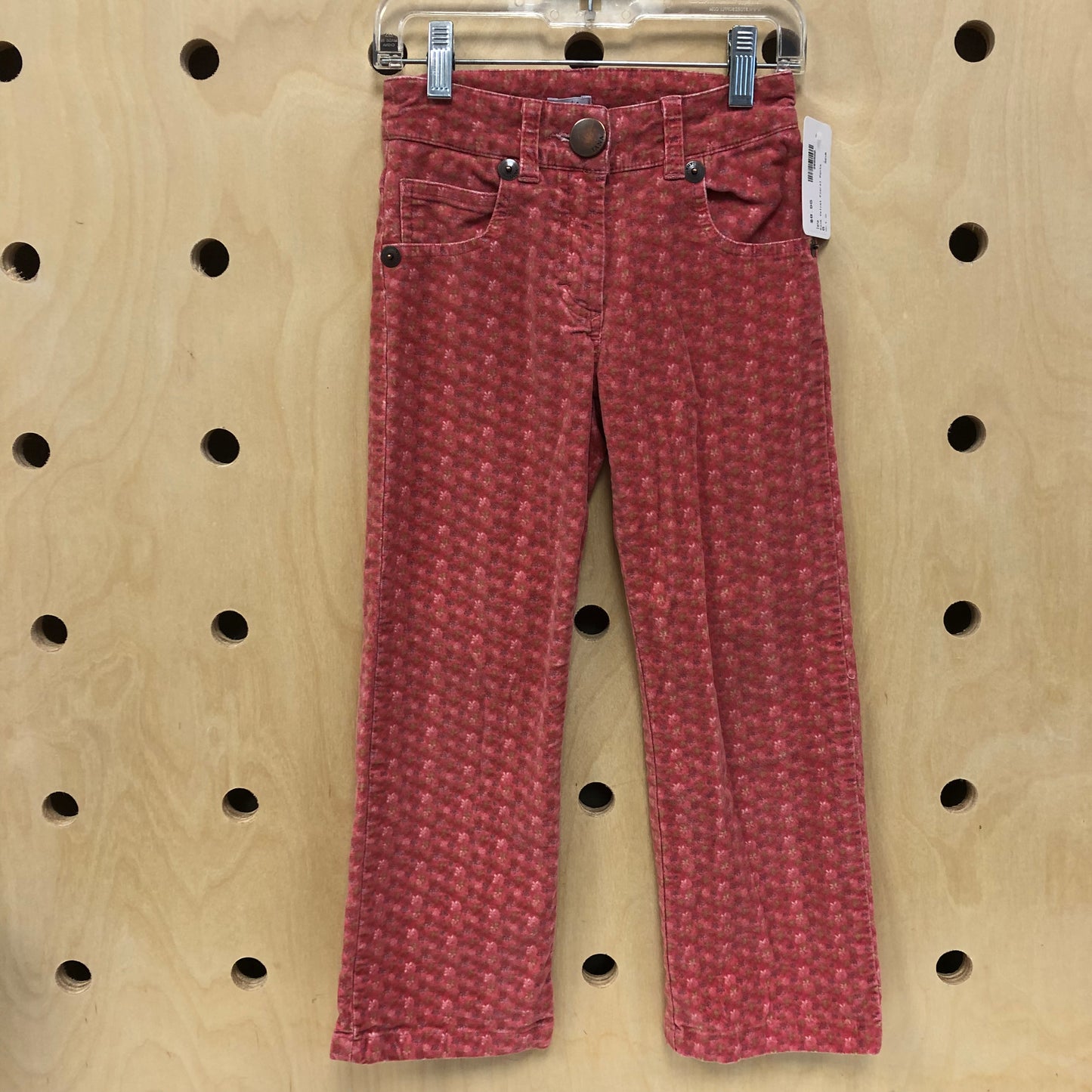 Pink Velvet Floral Pants