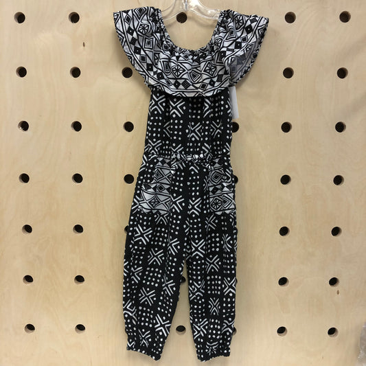 B+W Mudcloth Print Romper