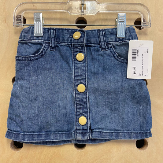 Denim Cream Button Skirt