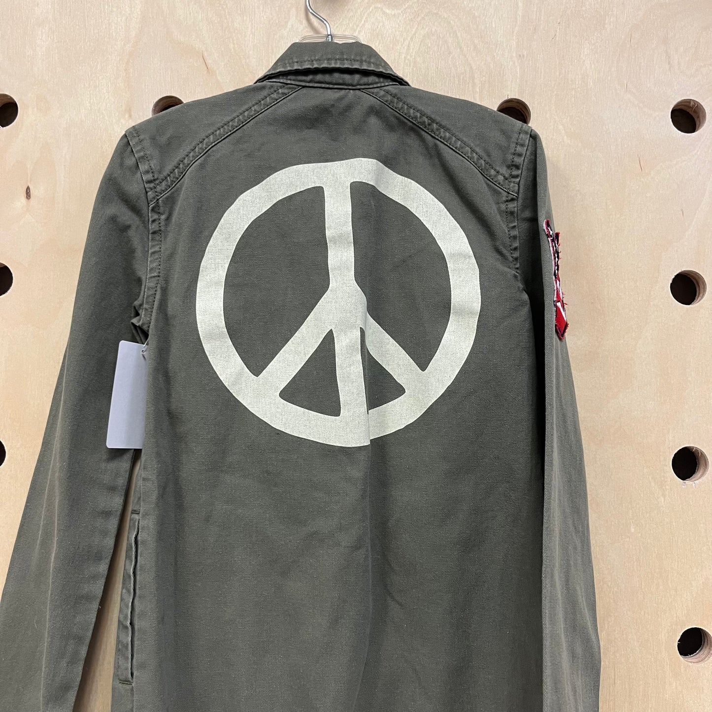 Army Green Peace Love Jacket