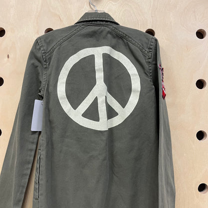 Army Green Peace Love Jacket