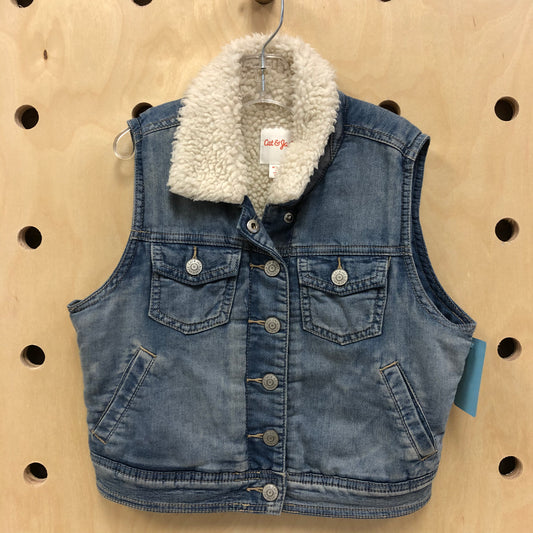 Denim Sherpa Lined Vest