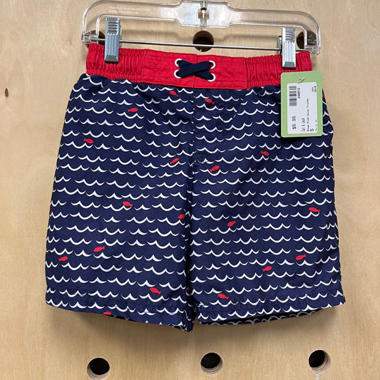 Blue Fish Swim Trunks