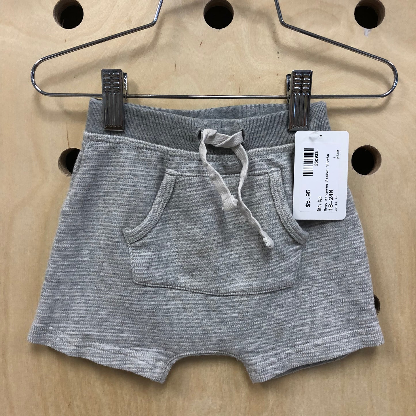 Grey Kangaroo Pocket Shorts