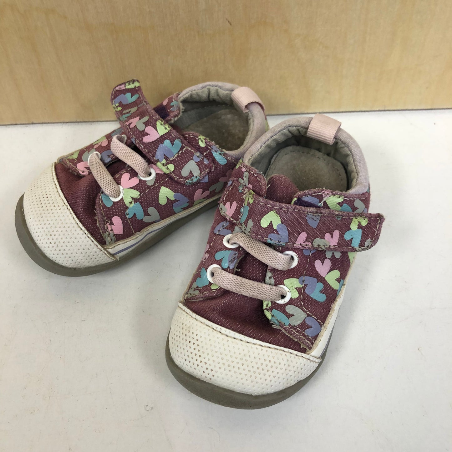 Purple Hearts Velcro Shoes