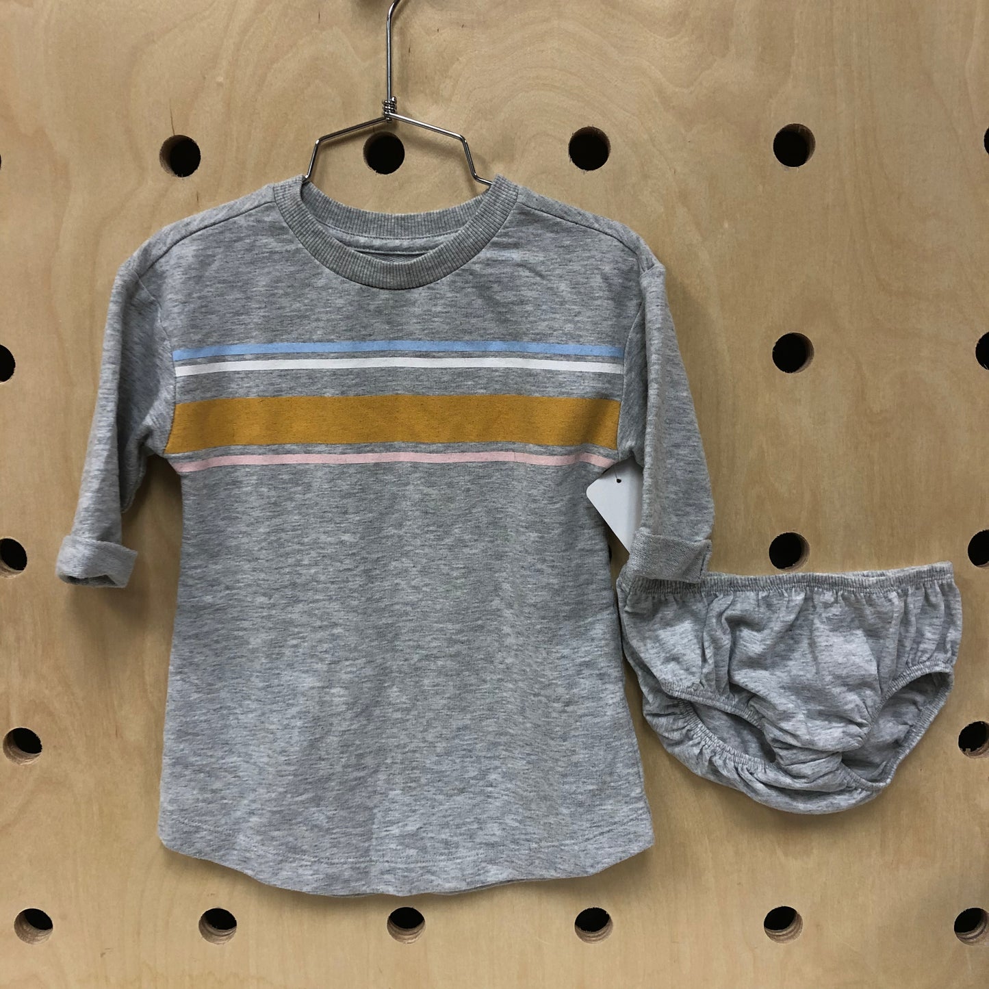 Grey Striped Soft Dress
