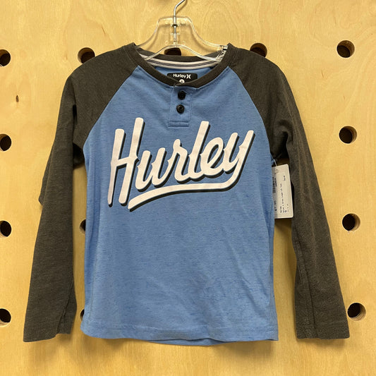 Blue + Grey Logo LS Tee