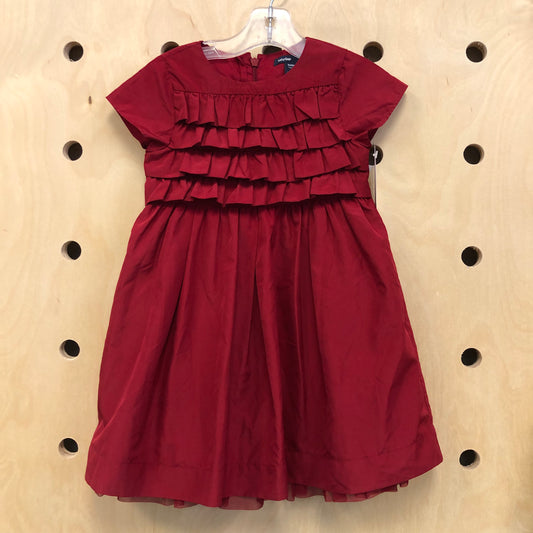 Deep Red Ruffle Dress