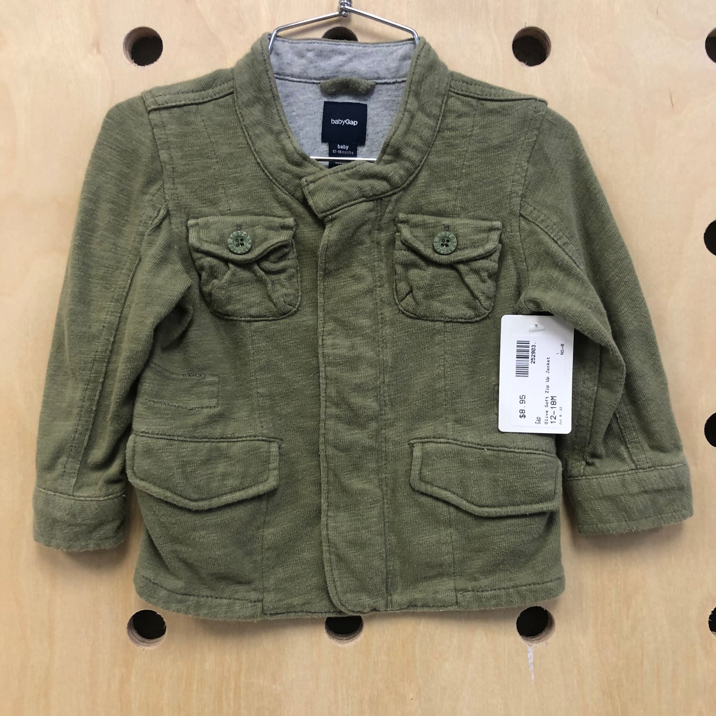 Olive Soft Zip Up Jacket