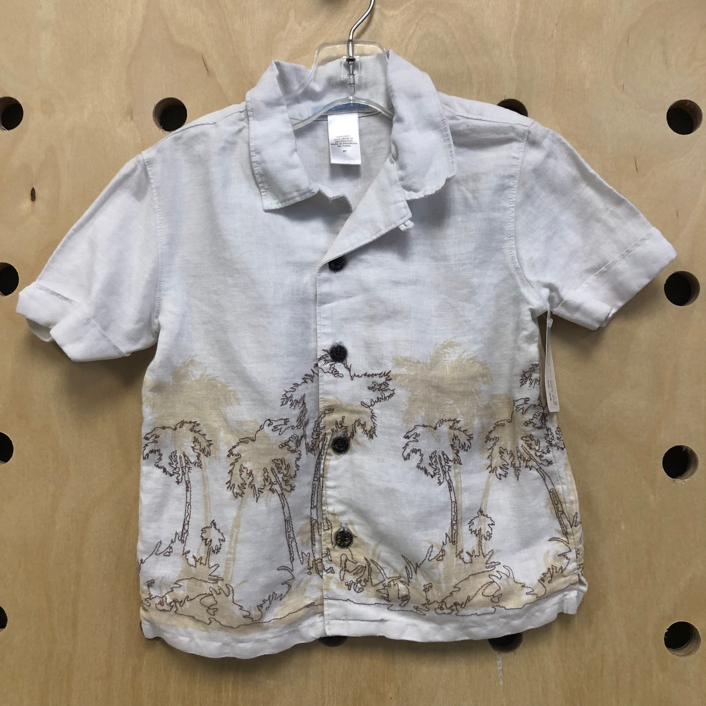 Linen Palm Tree Scene Shirt