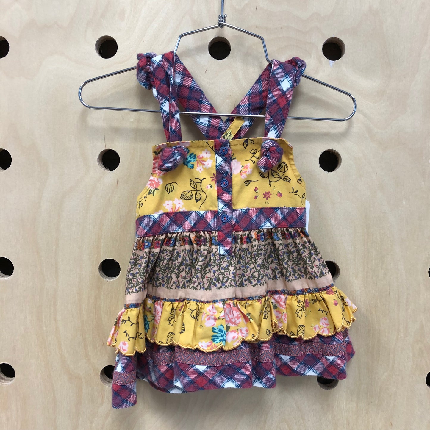 Floral Patchwork Ruffle Dress