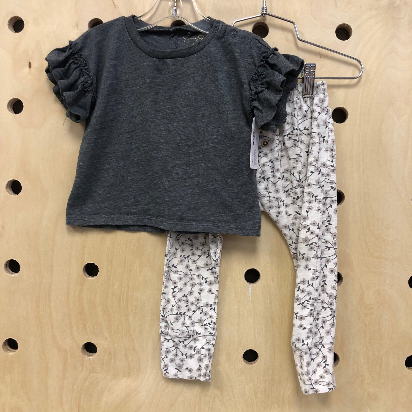Grey Floral Soft Outfit