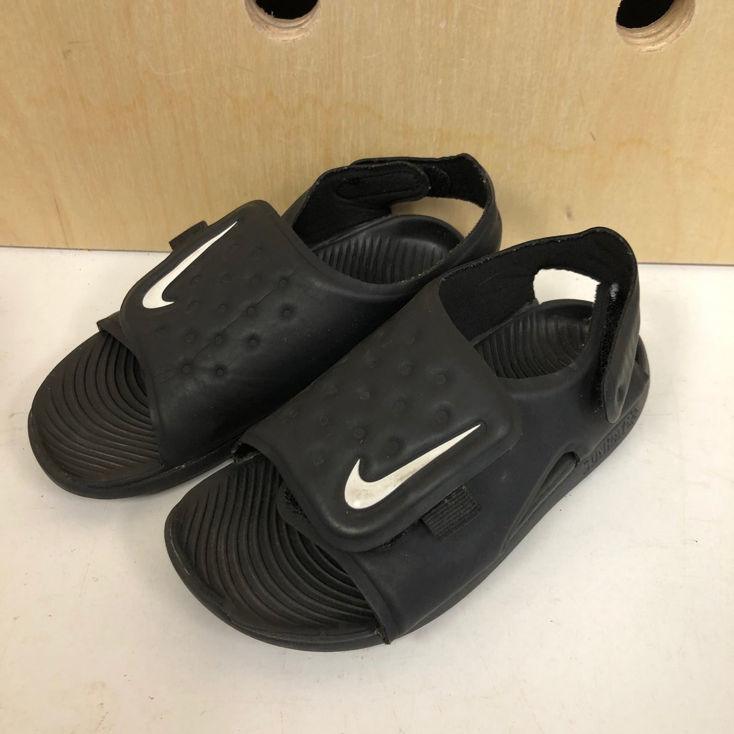 Black Ankle Strap Slides