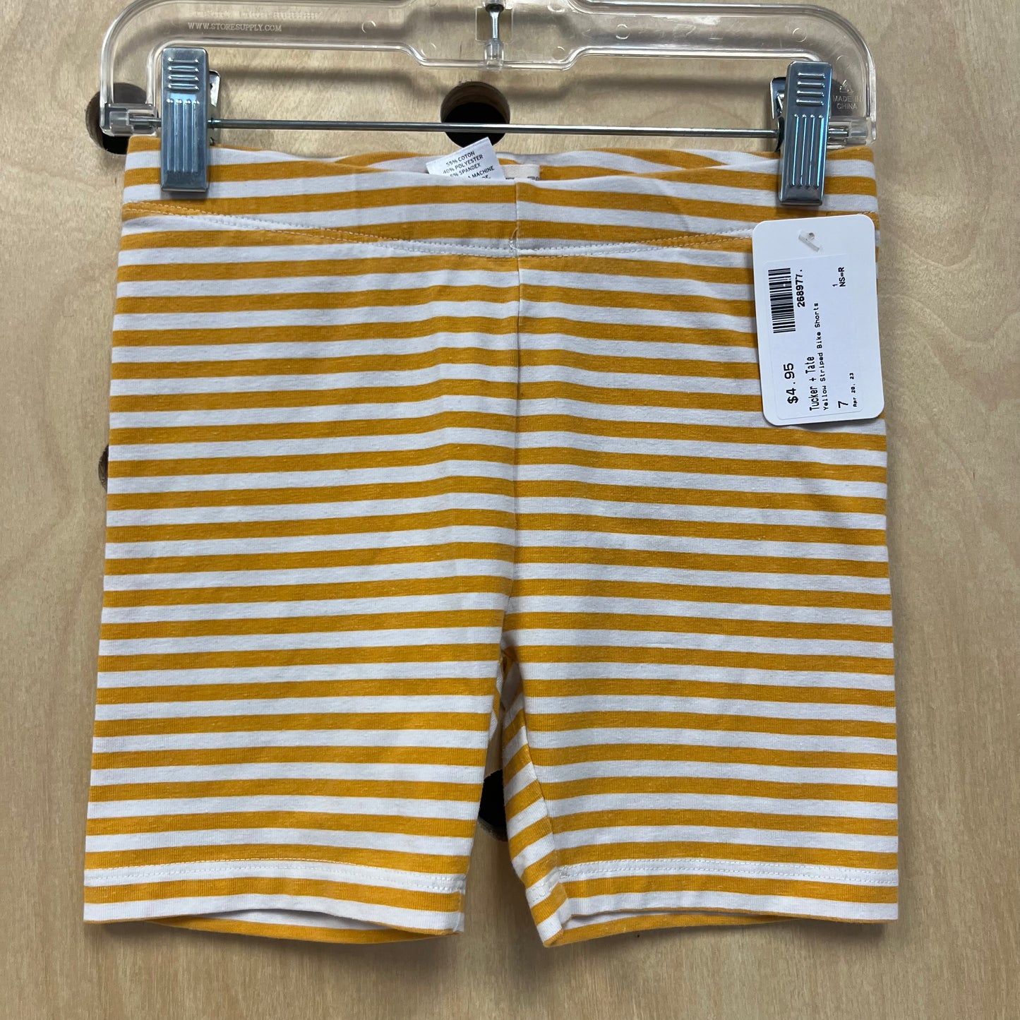 Yellow Striped Bike Shorts