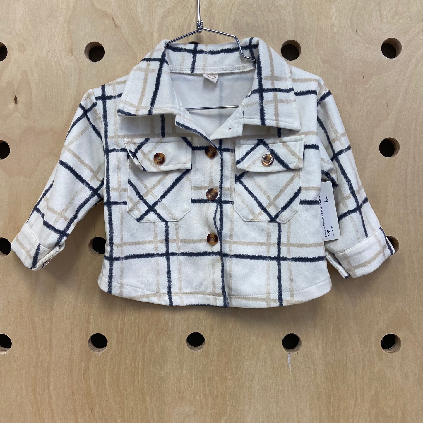 Cream + Neautral Plaid Shacket