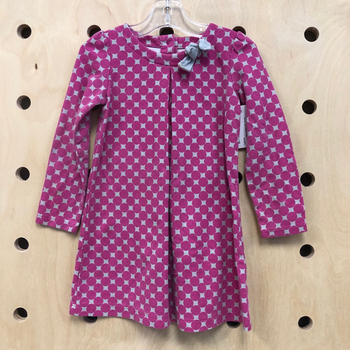 Grey + Pink Polka Dot Dress