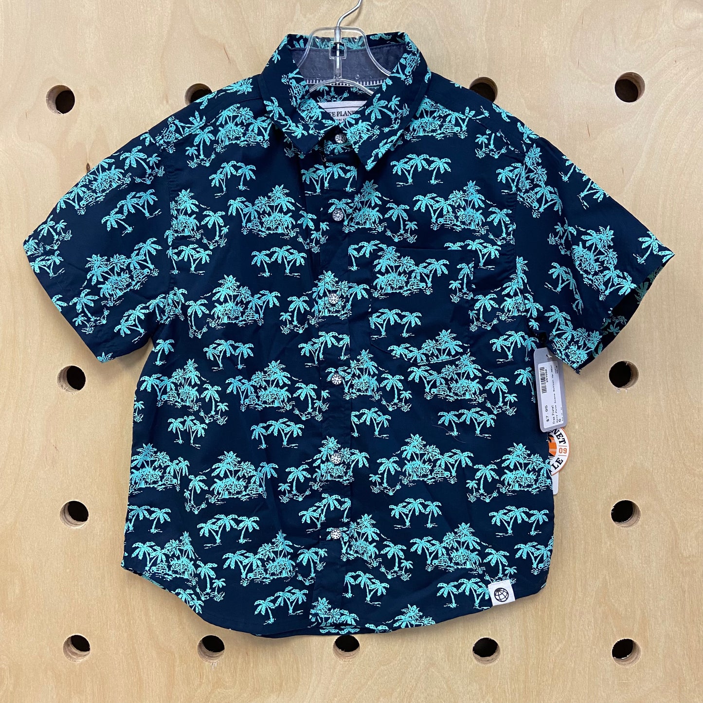 Navy Palm Scene Button Up NEW!