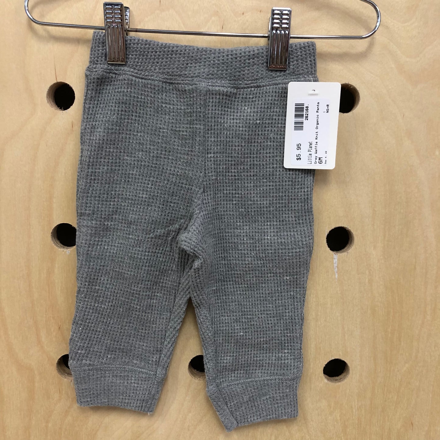 Grey Waffle Knit Organic Pants