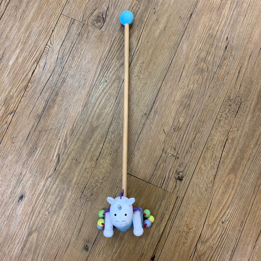 Wooden Unicorn Push Toy