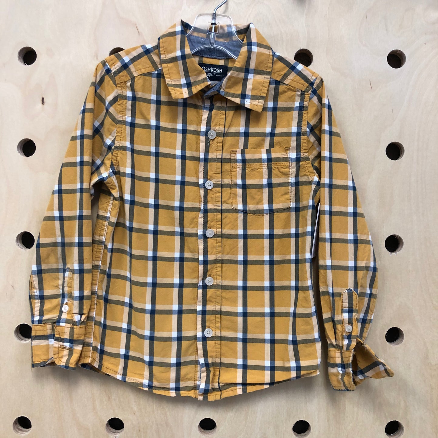 Yellow Plaid LS Button Up Top