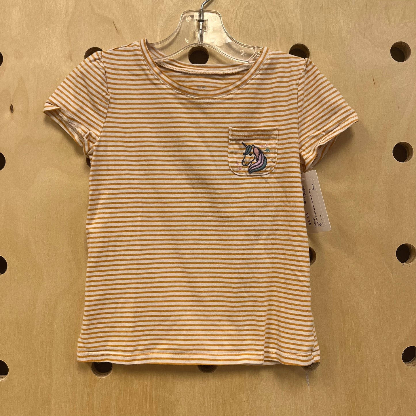 Mustard Striped Pocket Tee