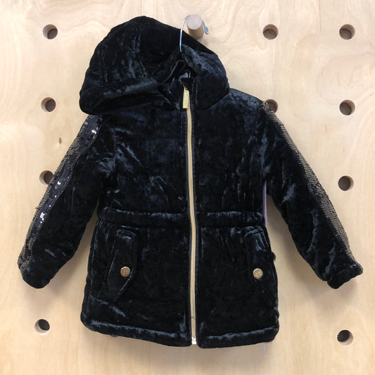 Black + Gold Velour Jacket