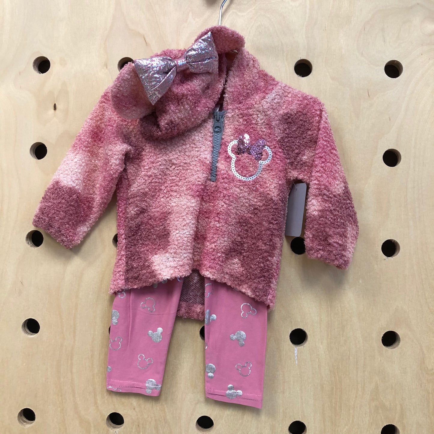 Pink Minnie Zip Up + Leggings