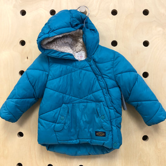 Blue Side Zippered Puffer