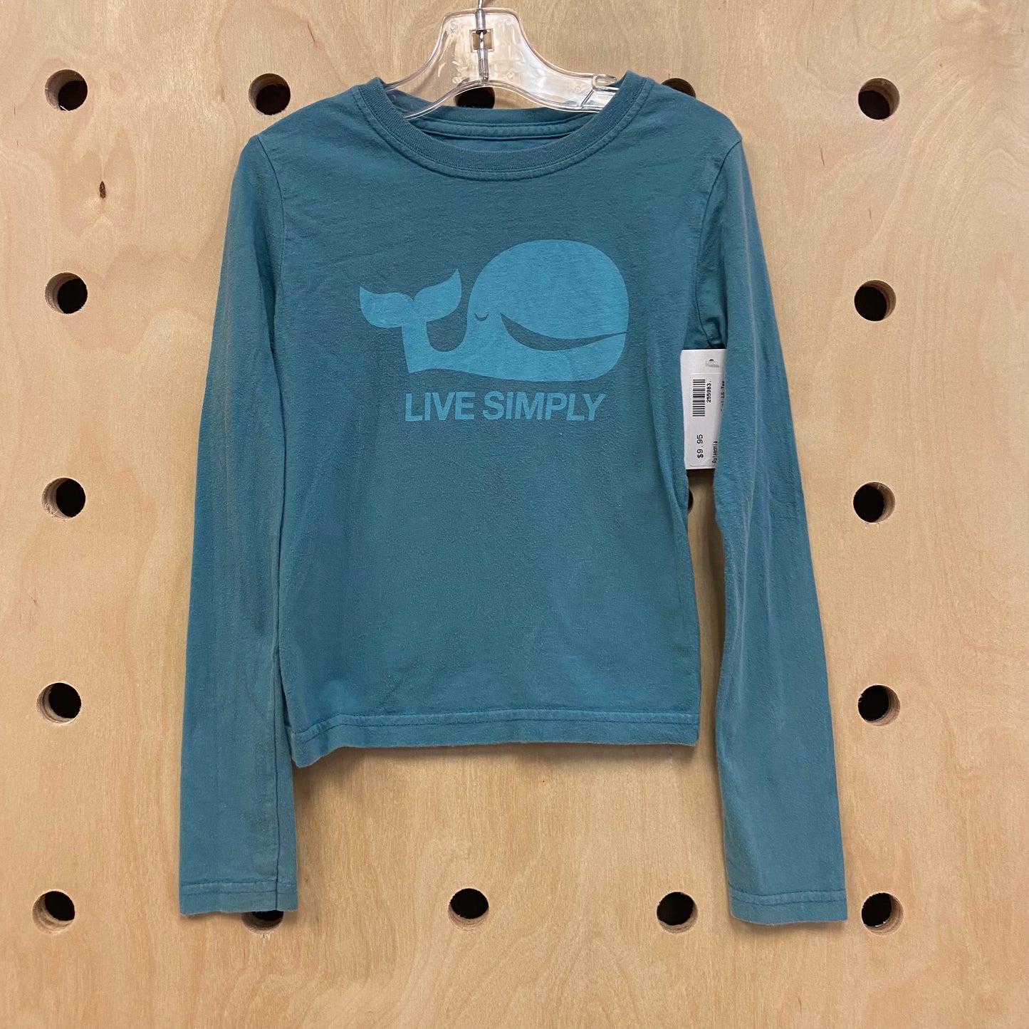 Live Simply Whale Teal LS Tee