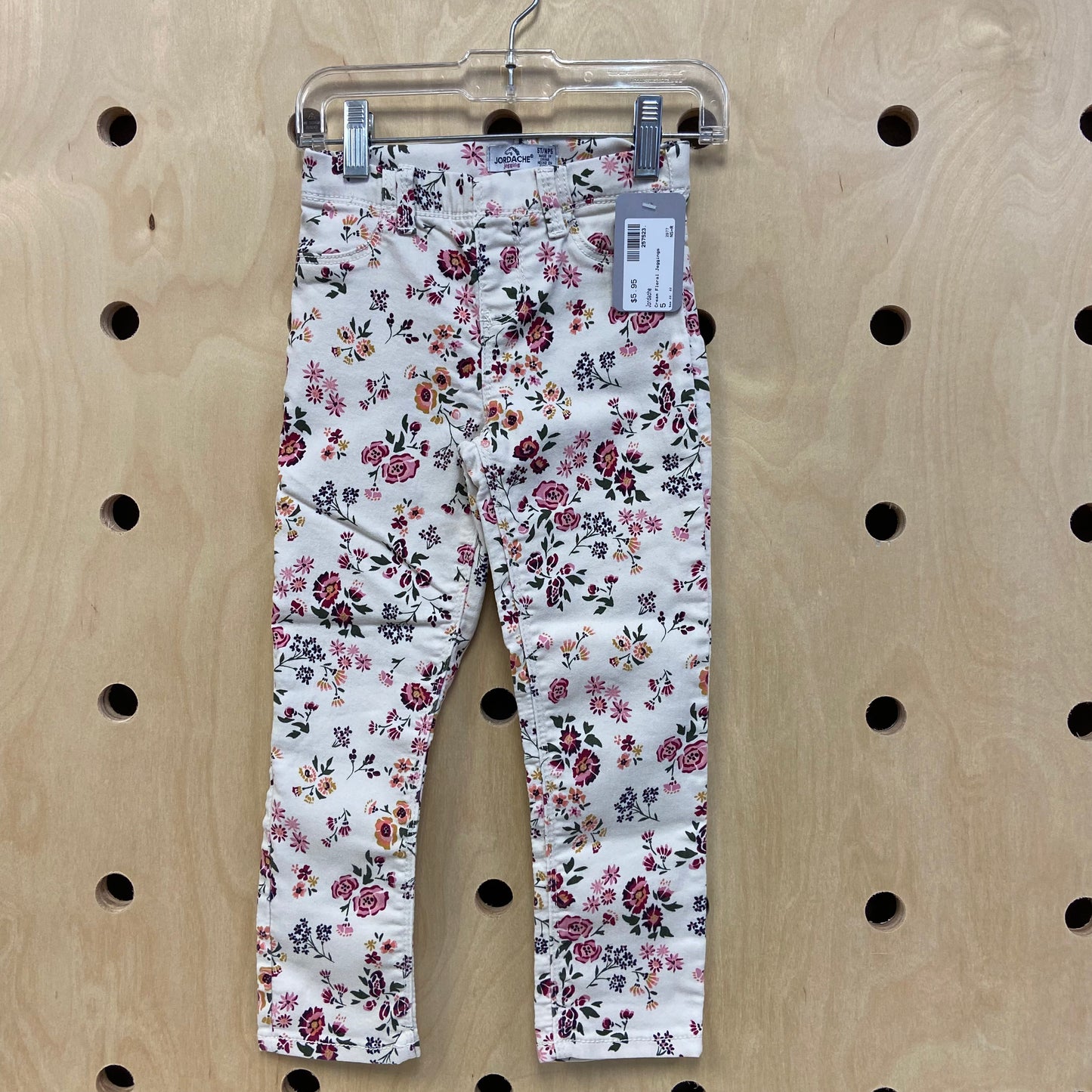 Cream Floral Jeggings