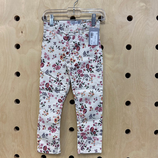 Cream Floral Jeggings