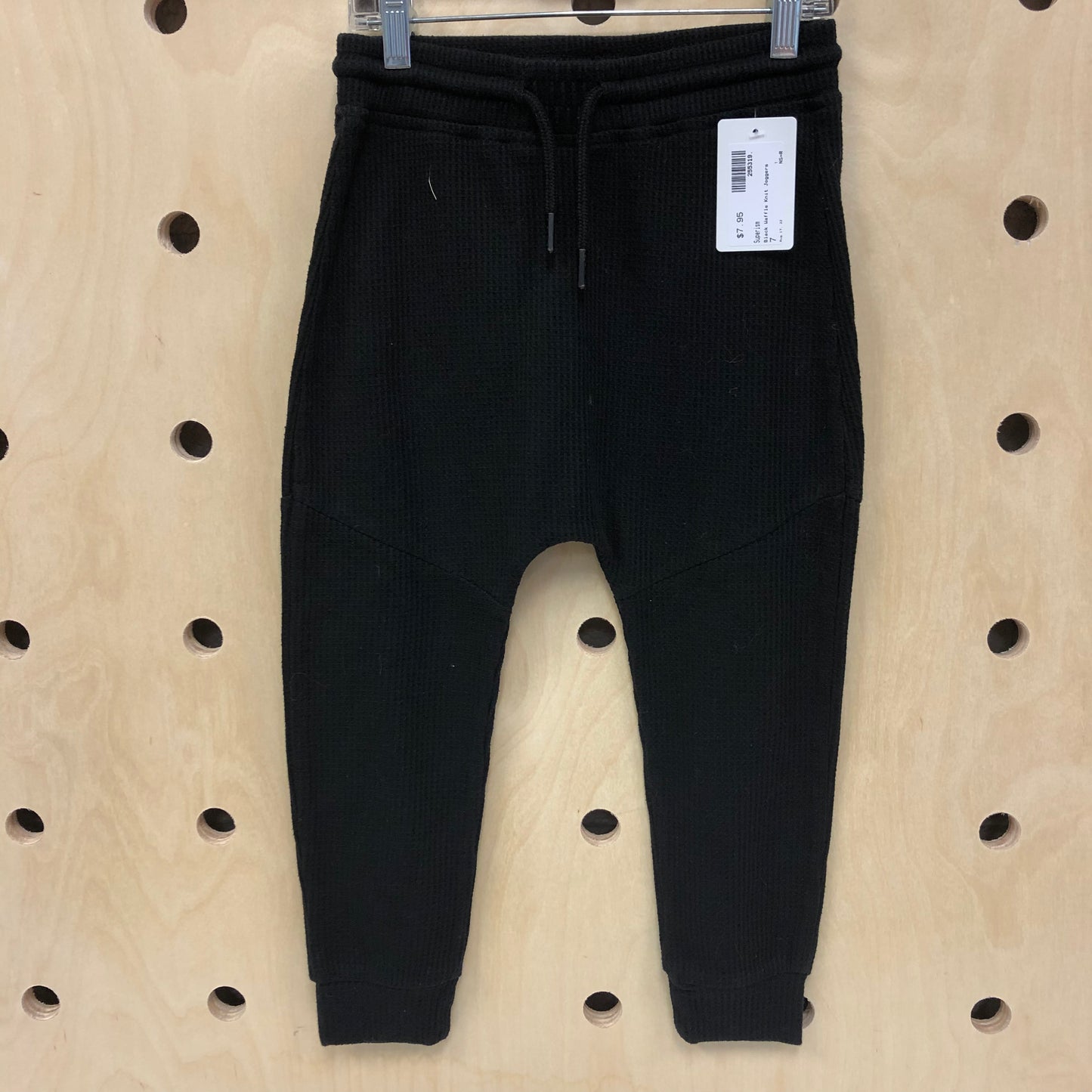 Black Waffle Knit Joggers