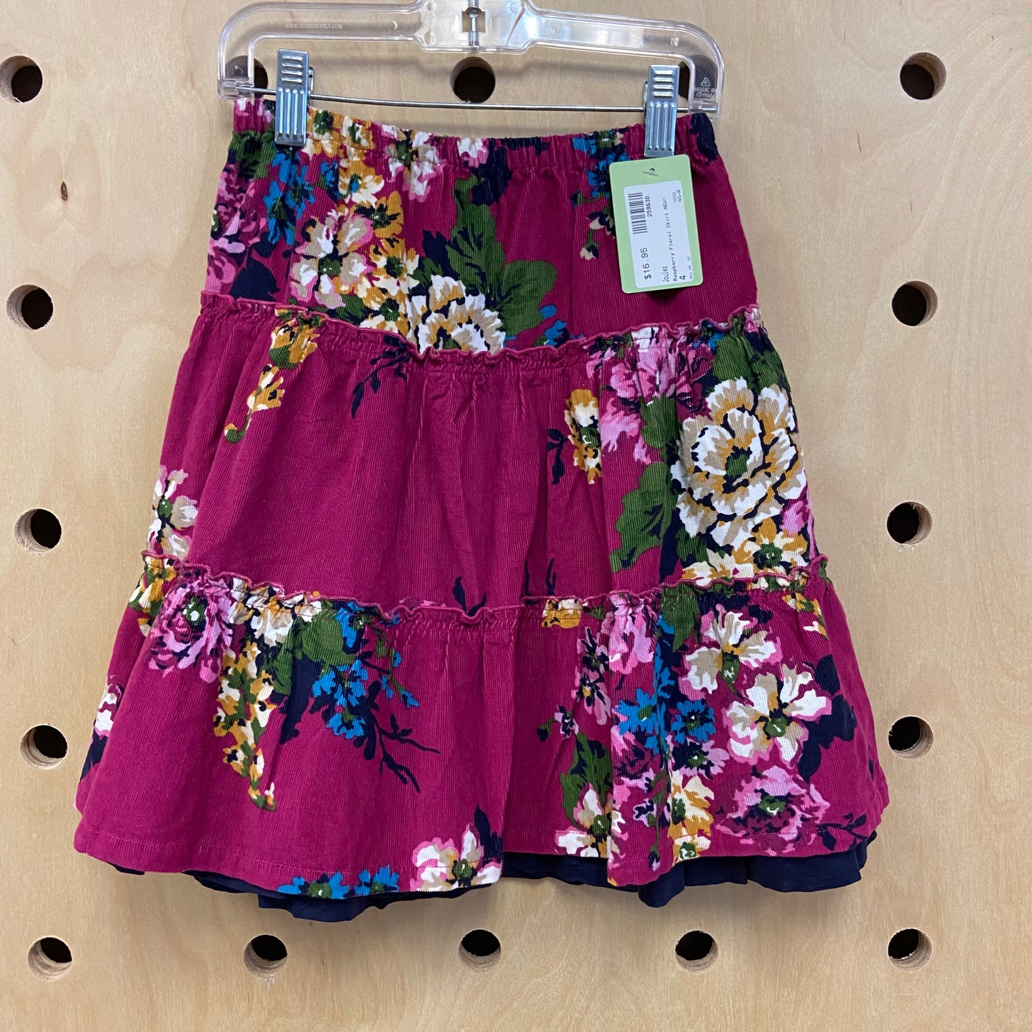 Raspberry Floral Skirt NEW!