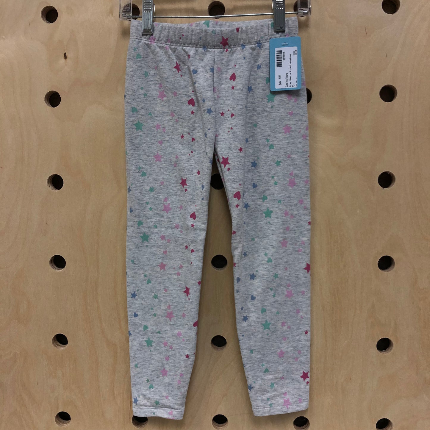 Grey Hearts Lined Leggings