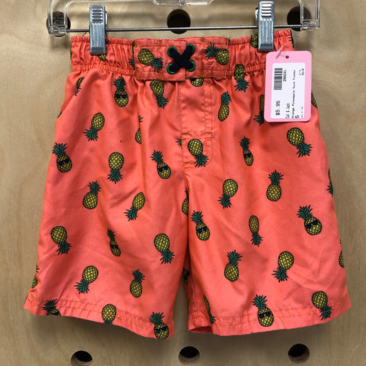 Orange Pineapple Swim Trunks