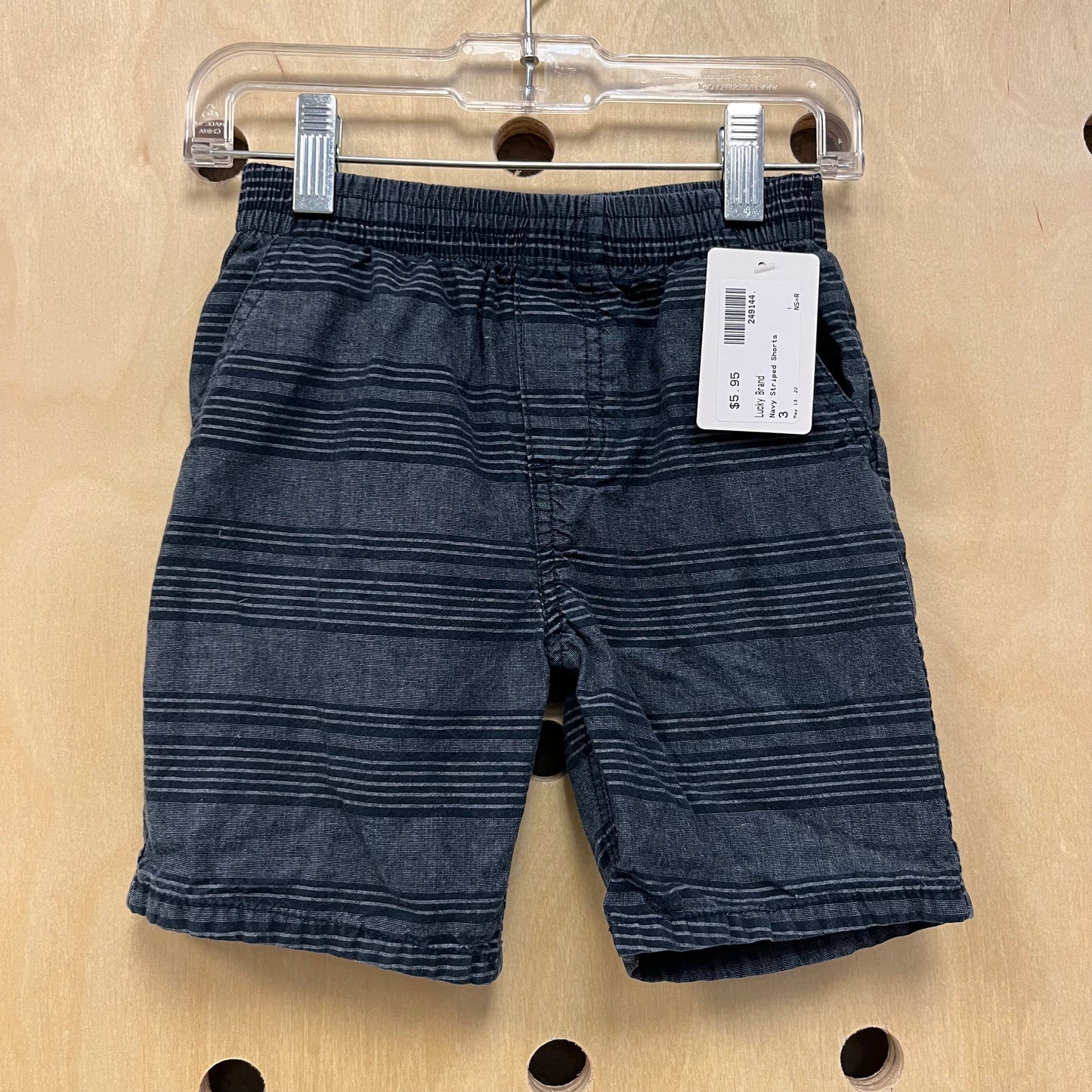 Navy Striped Shorts